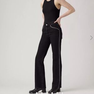 Levi’s Wedgie Bootcut Black Jeans with White Piping